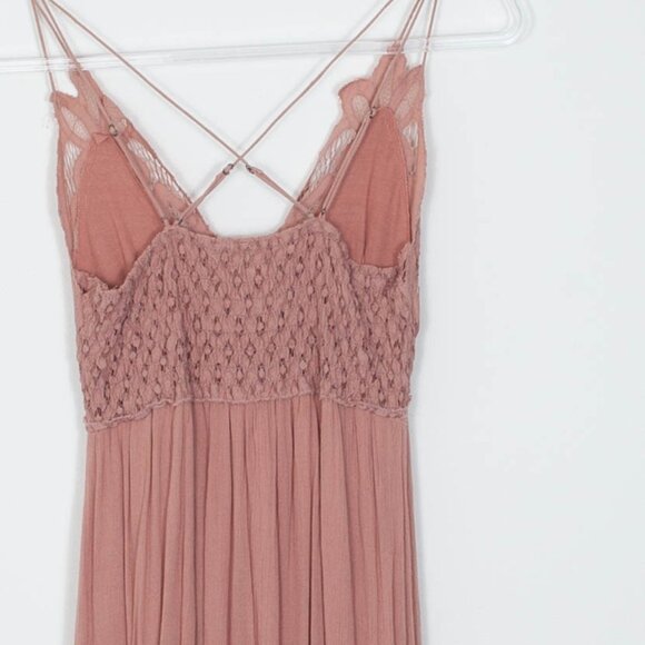 Free People One Adella Lace Slip Maxi Dress Rose Pink Womens Size Small - Picture 12 of 16